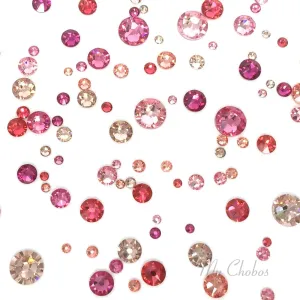 144 pcs Pink Rose Colors Mixed Austrian Elements Crystal 2058 Xilion 2088 Xirius Sizes ss5 ss7 ss9 ss12 ss16 ss20 ss30 Flatbacks 2mm 3mm 4mm 5mm 6mm No Hotfix Round Rhinestones Nail Arts gems Resin