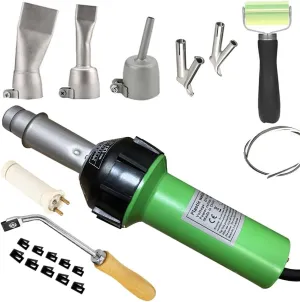 1600W Plastic Welding Kit Hot Air Welder Heating Gun PVC Vinyl Rod Welding Hot Gas Pistol Tool, with Various Welding Nozzles, Handheld Floor Groover