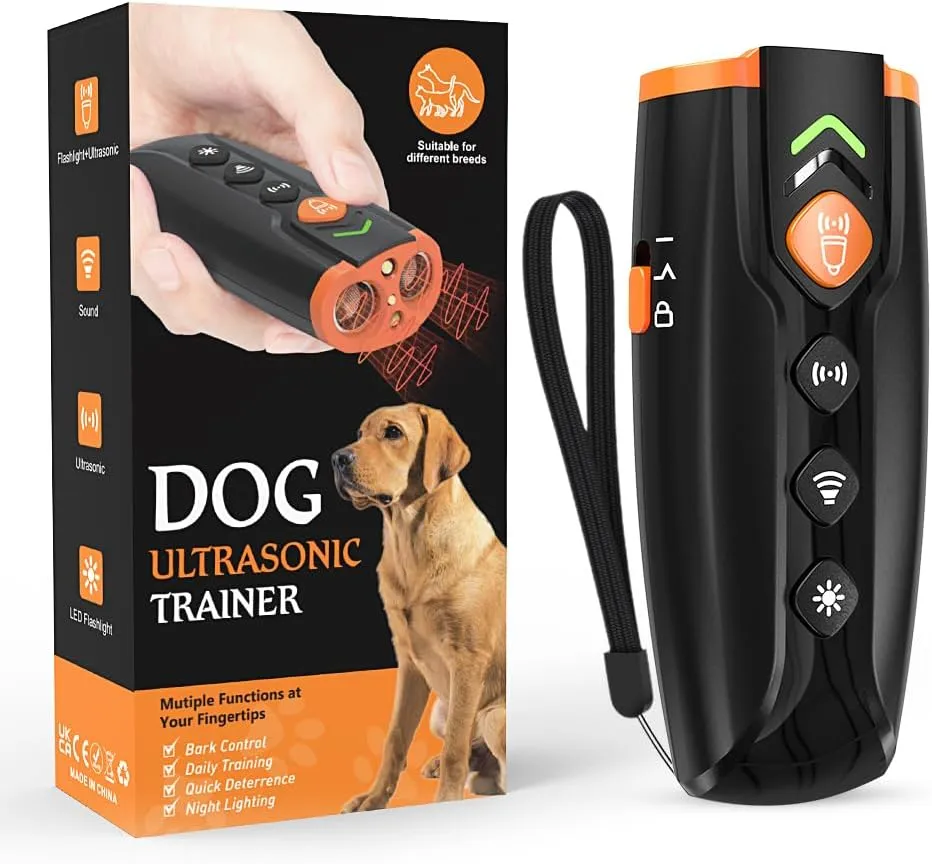 2024 Release Dog Barking Control, Stops Bark and Bad behavior | Train Your Dog 🐕 on Clicks (Your or Neighbors), Press The Button | Long Range Ultrasonic | 4 Training Modes | Gift for Dog Lovers