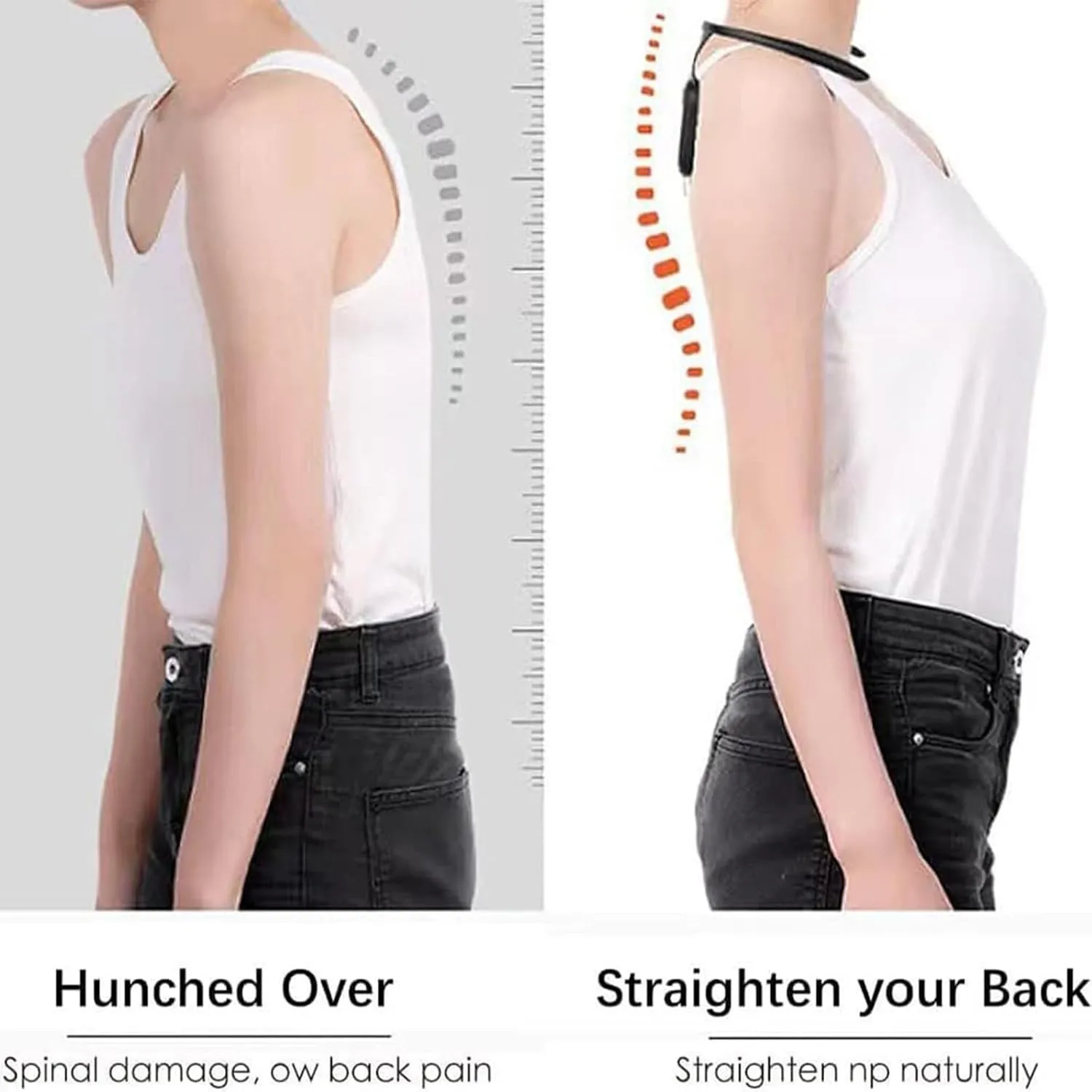 2025 New Smart Posture Corrector, Ergonomic Posture Trainer, Lightweight Back Posture Monitoring Improving The Hunchback Posture Corrector Vibrating for Men and Women, USB Rechargeable(Black)