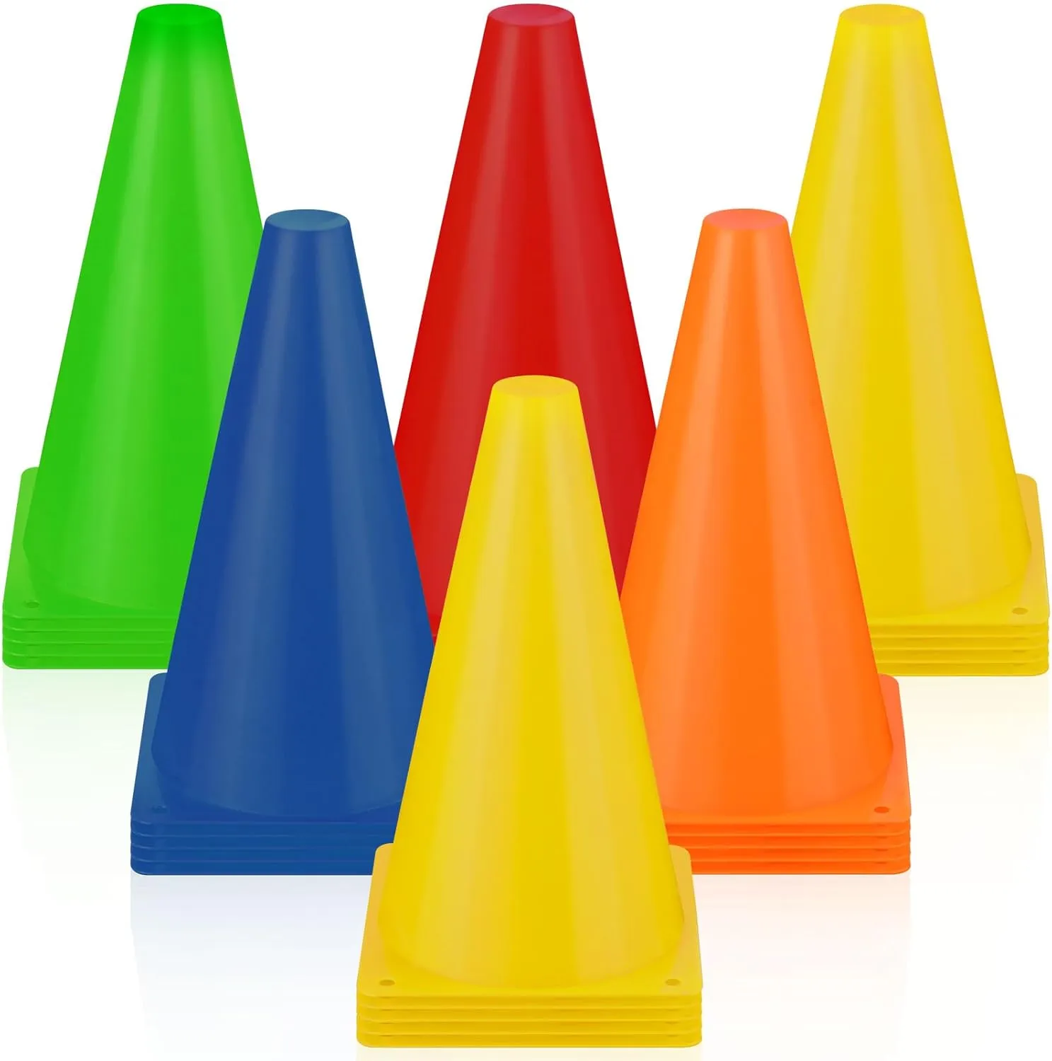 30 Pieces 9 Inch Traffic Cones Plastic Sport Agility Training Safety Cones Soccer Practice Equipment for Basketball Football Drills Exercise, Outdoor Activity and Events