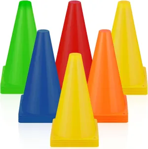 30 Pieces 9 Inch Traffic Cones Plastic Sport Agility Training Safety Cones Soccer Practice Equipment for Basketball Football Drills Exercise, Outdoor Activity and Events