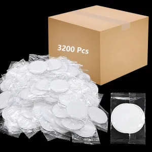 (3200 Pcs) Kheoxusa Individually Wrapped Cotton,Individually Wrapped Cotton Pads,Individually Wrapped Cotton Rounds,Cotton Pads for Face Individual Wrap,Hotel Personal Care Kit Individual Packed-Round