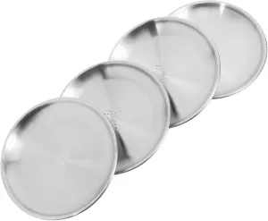 4-piece Stainless Steel Tray Set Metal Dish Lid Baking Sheet Wire Rack Perfect for Snack Plate Sushi Dish Beef Meat Plate Camping