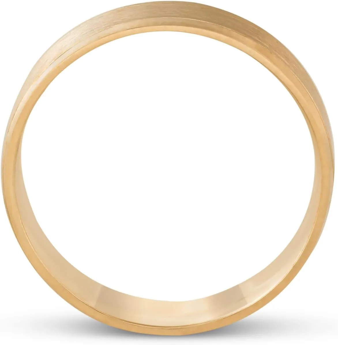 6MM Flat Beveled Edge Mens Wedding Band 10k Yellow Rose White Gold or Platinum