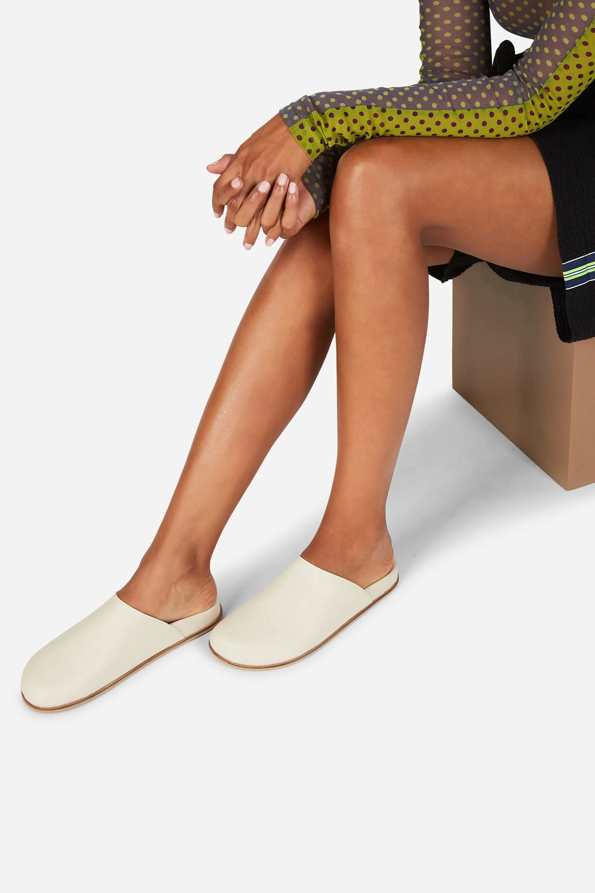 AGATHA SLIP ON NATURAL SOLE MULE