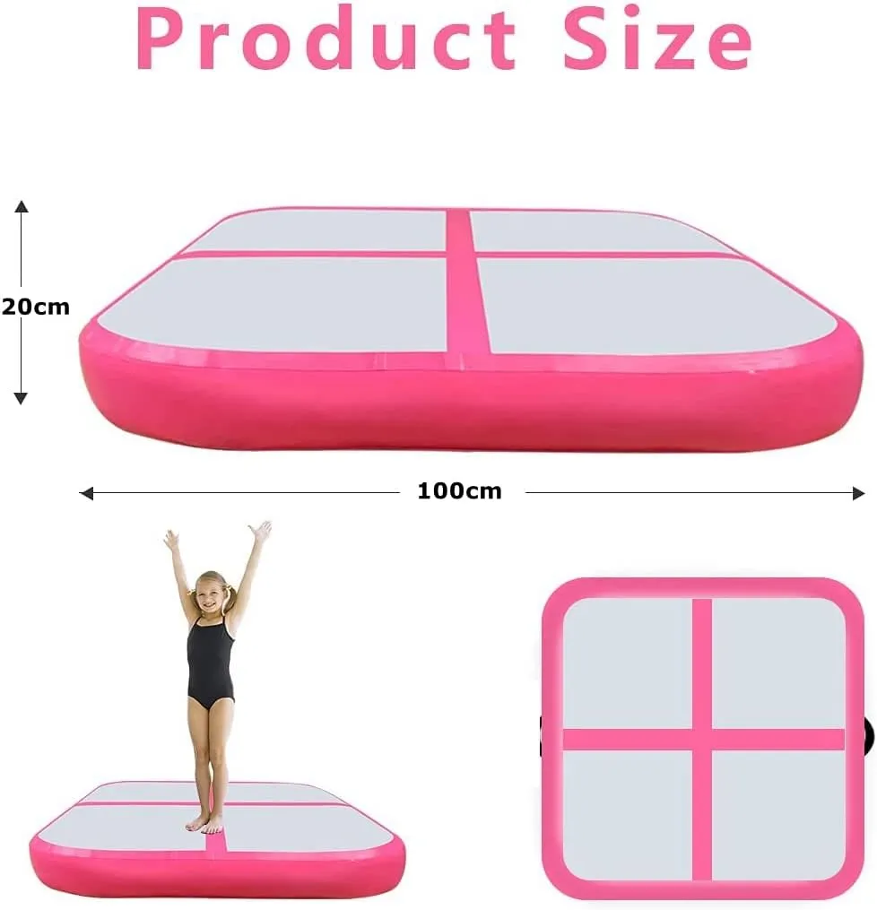 Air Roller Gymnastics Barrel Tumbling Mat Inflatable 60/75/90 CM Air Spot Tumble Track Mat Backbend Trainer with Electric Air Pump for Training/Yoga/Backflip/Home Use