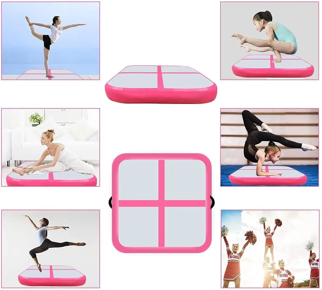 Air Roller Gymnastics Barrel Tumbling Mat Inflatable 60/75/90 CM Air Spot Tumble Track Mat Backbend Trainer with Electric Air Pump for Training/Yoga/Backflip/Home Use