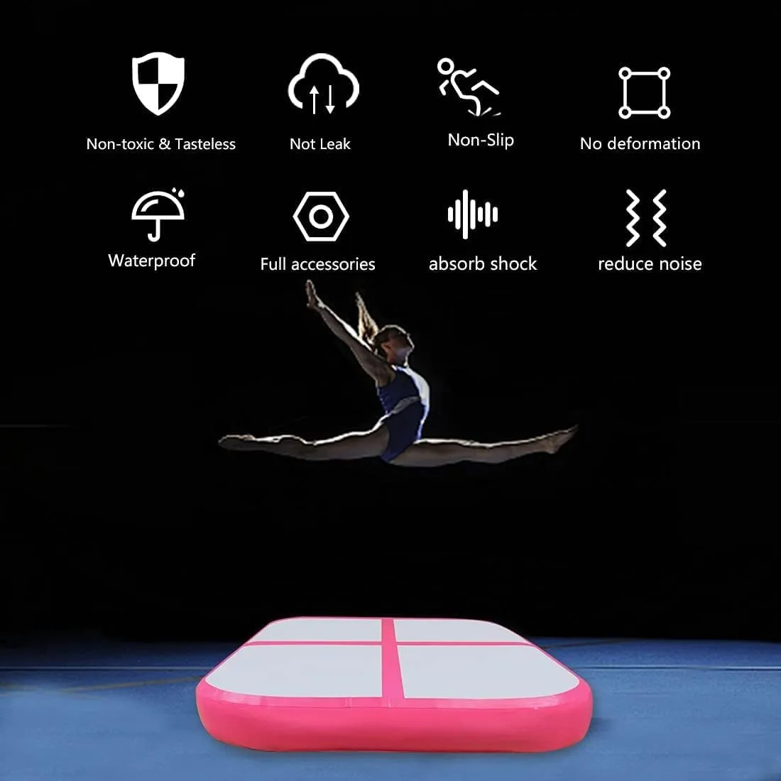 Air Roller Gymnastics Barrel Tumbling Mat Inflatable 60/75/90 CM Air Spot Tumble Track Mat Backbend Trainer with Electric Air Pump for Training/Yoga/Backflip/Home Use