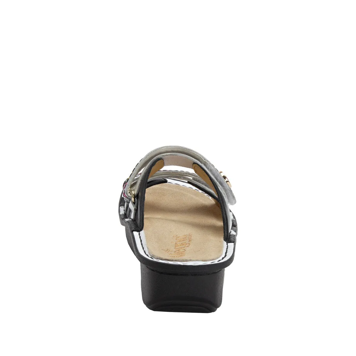 Alegria Clara Black Womens Adjustable Strap Slide On Slides CLA-611