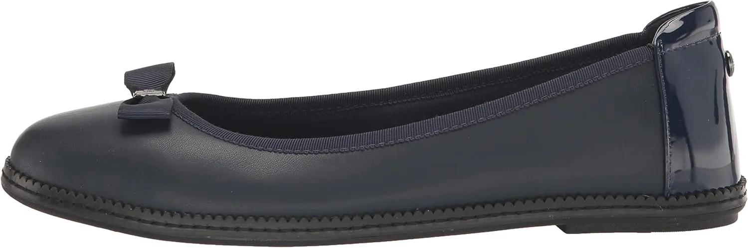 Anne Klein Womens Ember Faux Leather Round Toe Ballet Flats