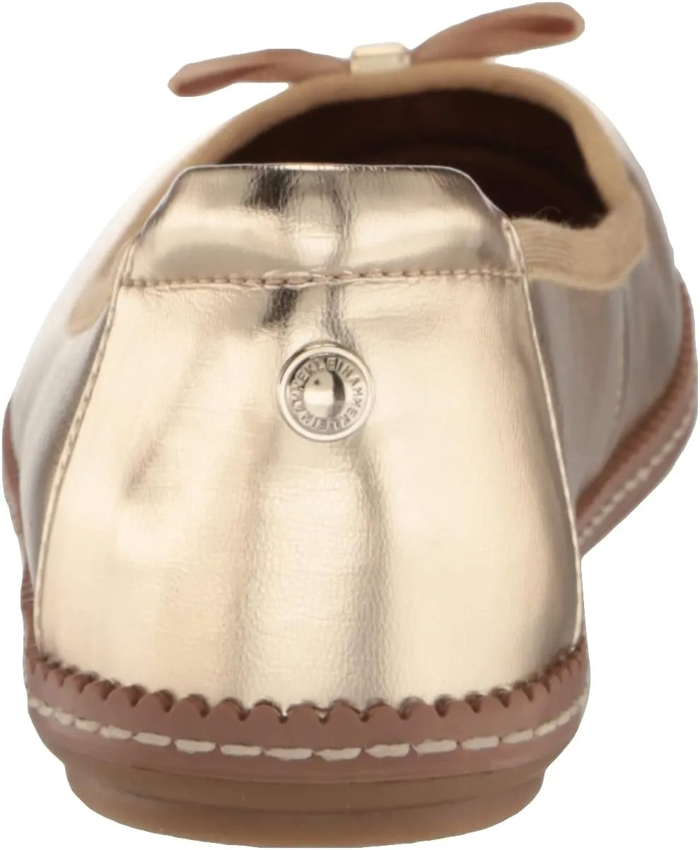 Anne Klein Womens Ember Faux Leather Round Toe Ballet Flats