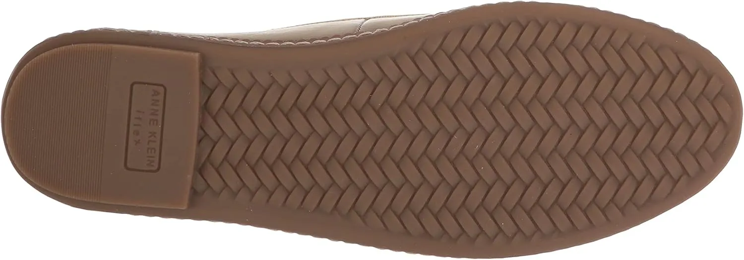 Anne Klein Womens Ember Faux Leather Round Toe Ballet Flats