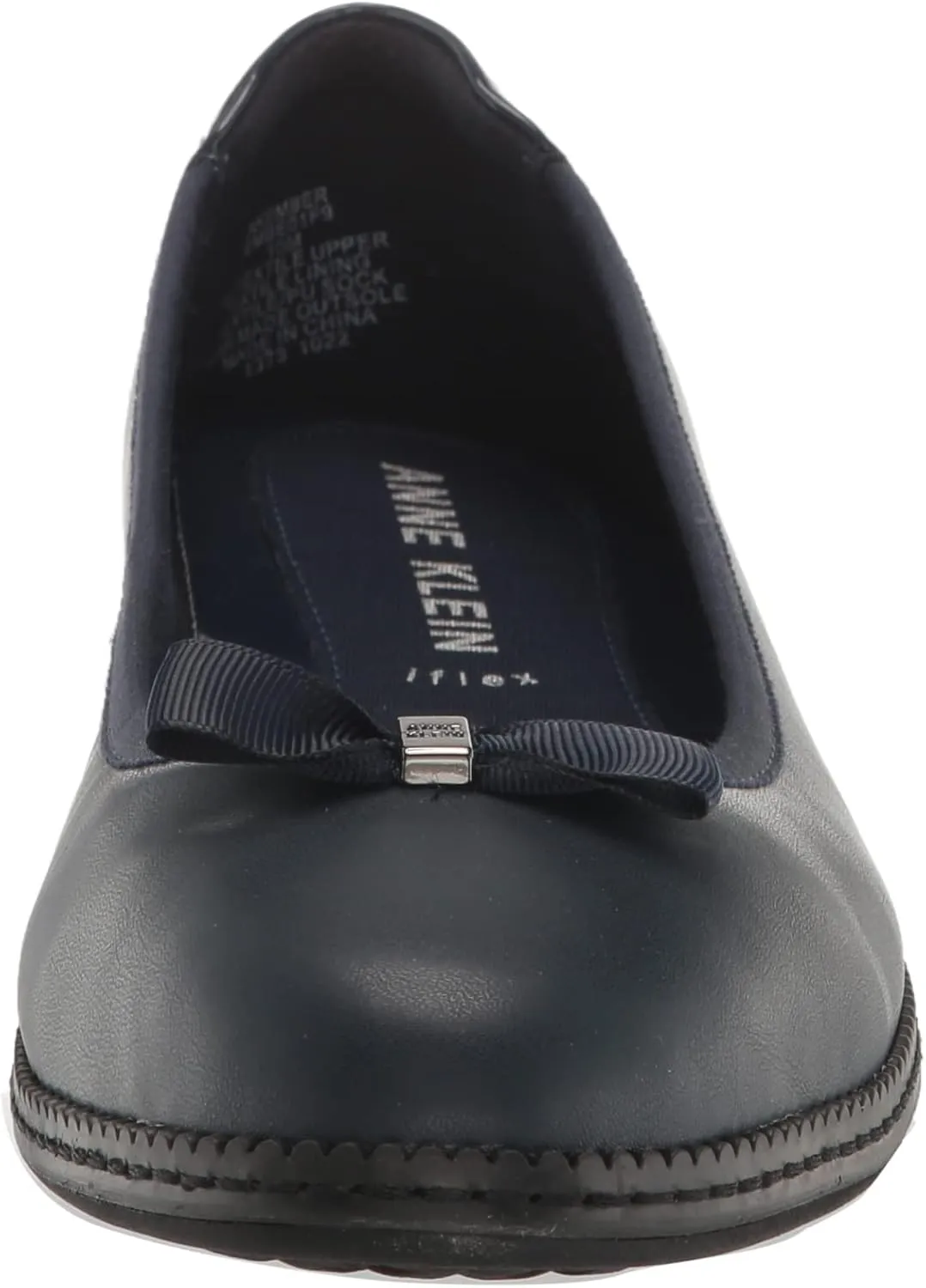 Anne Klein Womens Ember Faux Leather Round Toe Ballet Flats