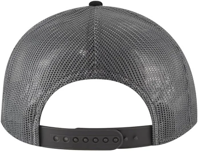 Ashen Fane 6 Panel Mid Profile Mesh Back Structured Trucker Adjustable Snapback Hat