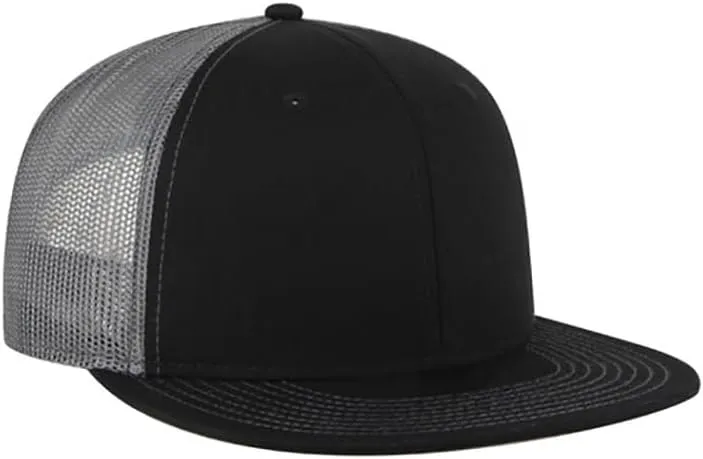 Ashen Fane 6 Panel Mid Profile Mesh Back Structured Trucker Adjustable Snapback Hat