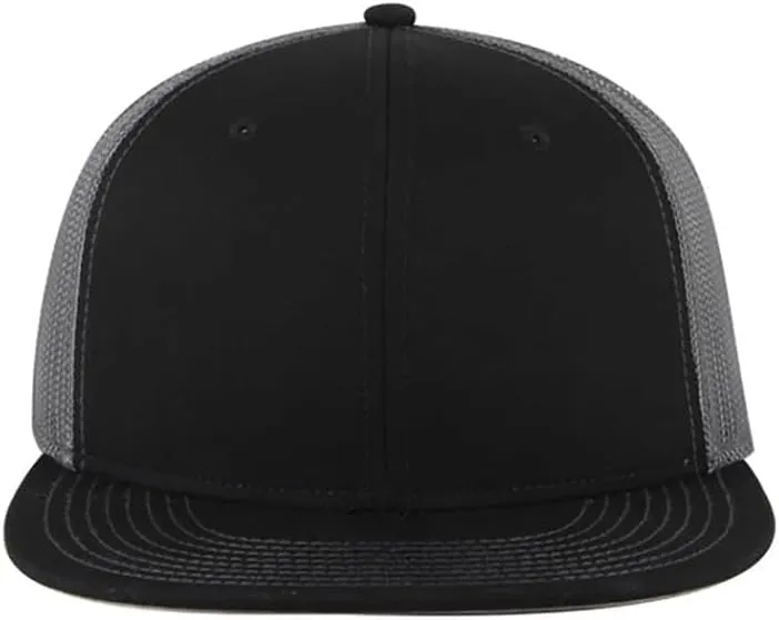 Ashen Fane 6 Panel Mid Profile Mesh Back Structured Trucker Adjustable Snapback Hat