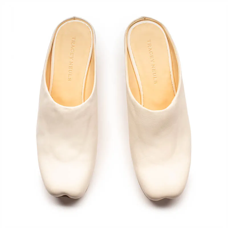 AW25 JAKE Parchment | Leather Mule