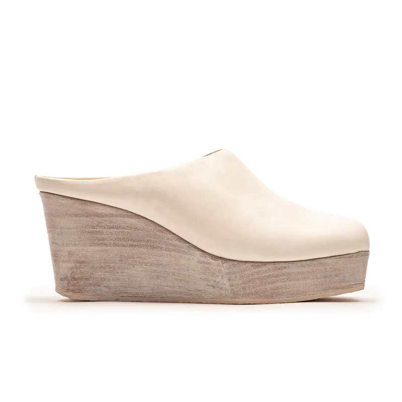AW25 JAKE Parchment | Leather Mule