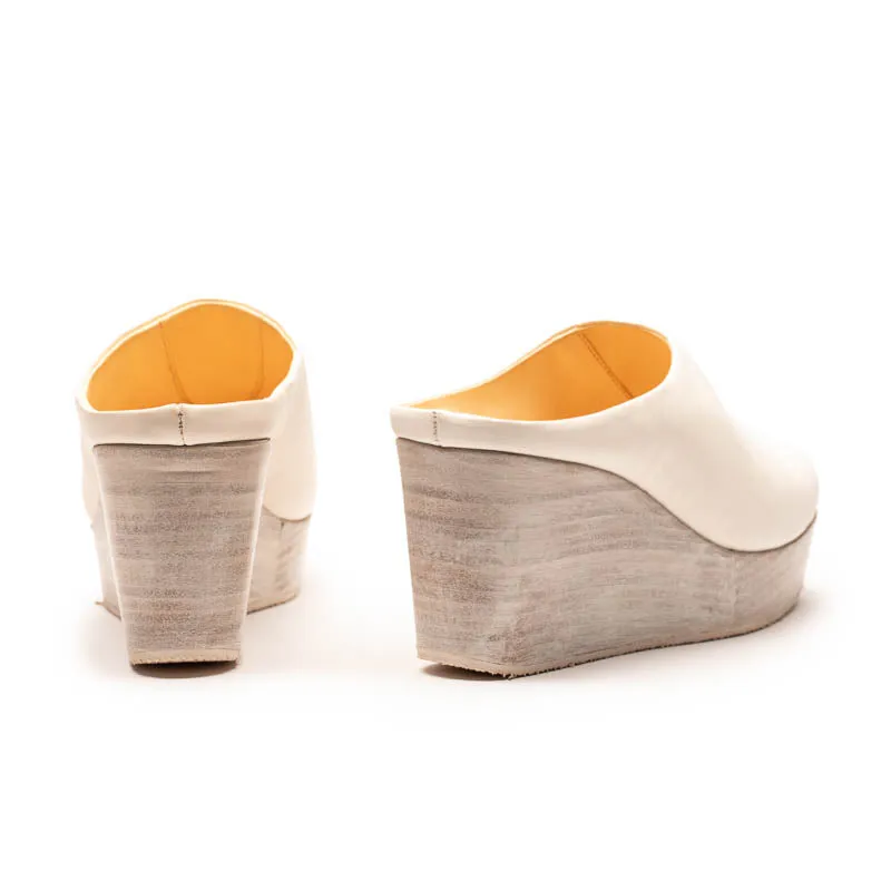 AW25 JAKE Parchment | Leather Mule