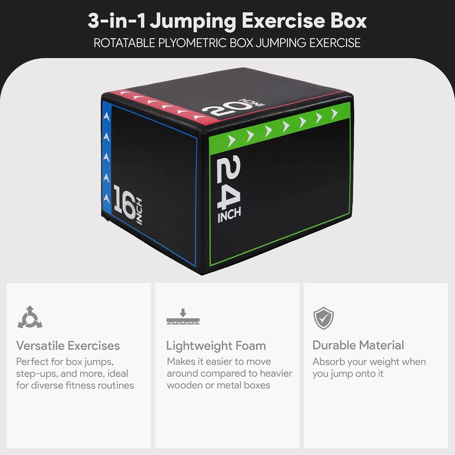 BalanceFrom Plyo Jumping Exercise Box, Home Gym Workout Trainer, Multiple Options