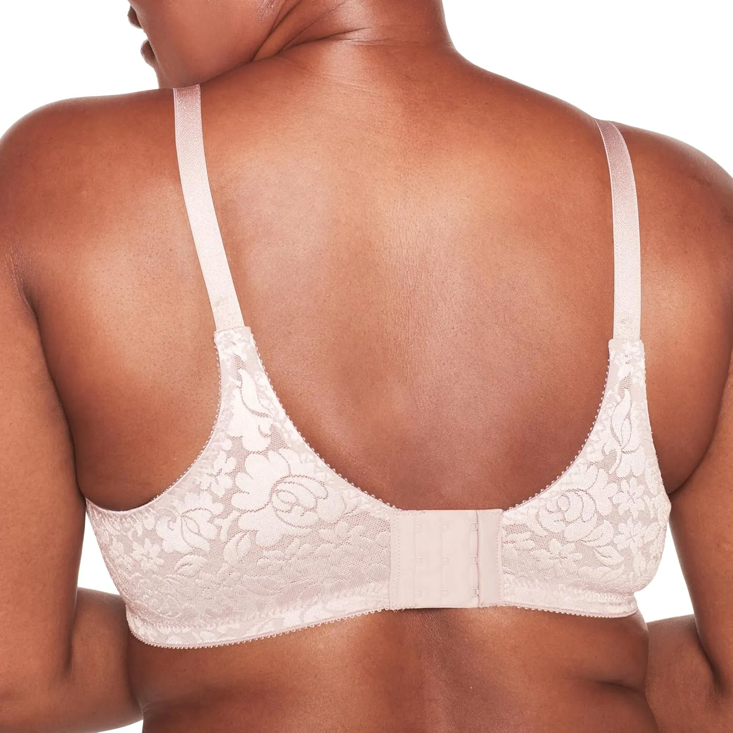 Bali Women's Double Support Wireless, Lace Bra with Stay-in-Place Straps, Full-Coverage