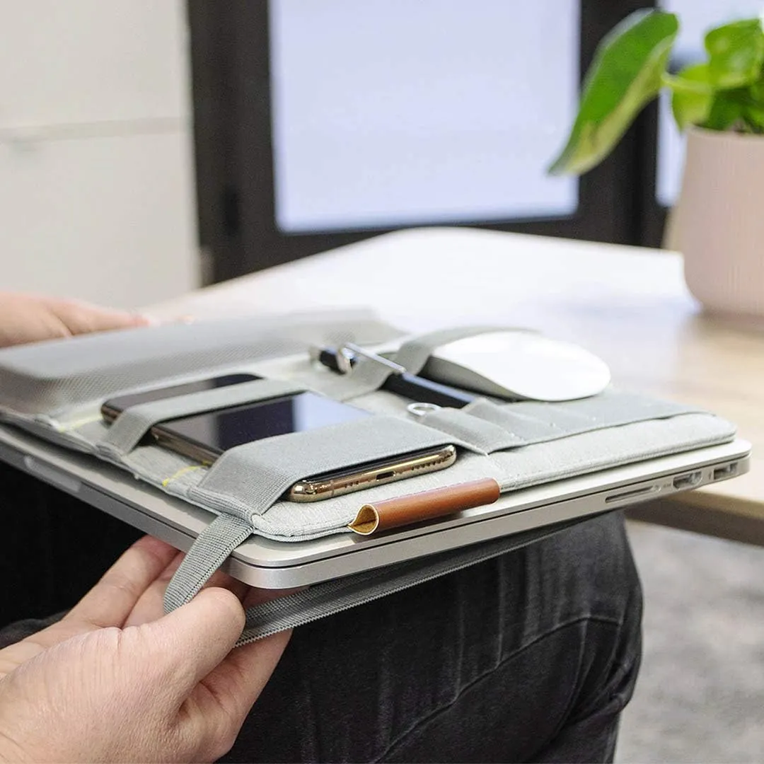 Beblau FOLD Portable TECH Organizer attachable to your Devices | Desk Sleeve | Gadget case | Working from Home Essentials | Laptop accessories | Backpack Insert | Portfolio |