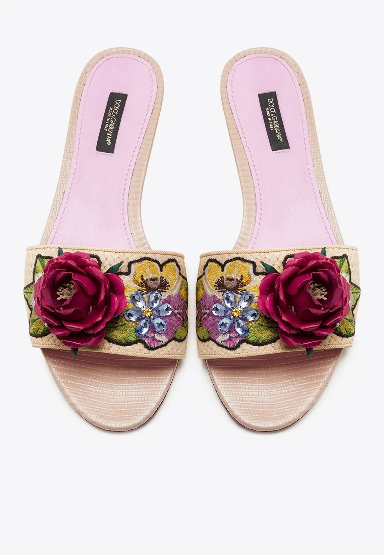 Bianca Floral Embroidered Flat Sandals