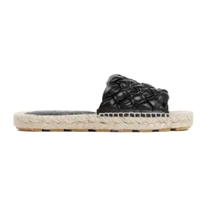 Black Leather Jack Flat Sandal