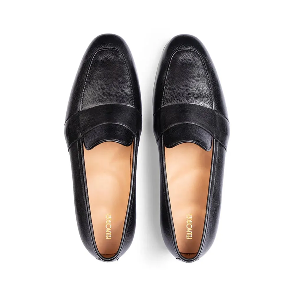 Black Saddle Milled Penny Loafer