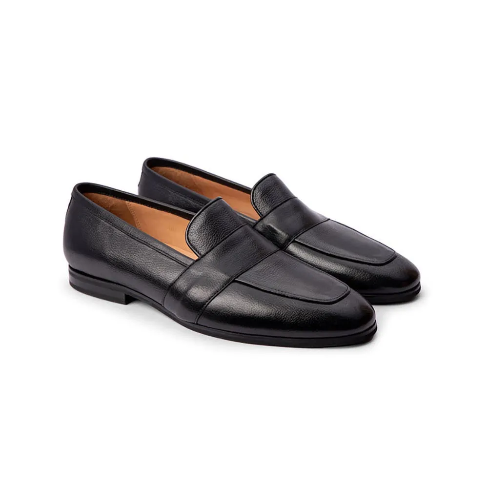 Black Saddle Milled Penny Loafer