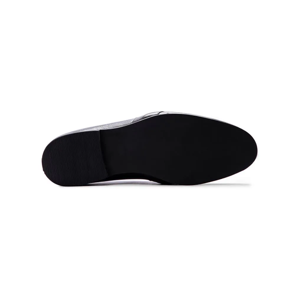 Black Saddle Milled Penny Loafer