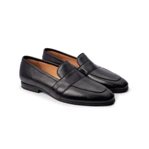 Black Saddle Milled Penny Loafer