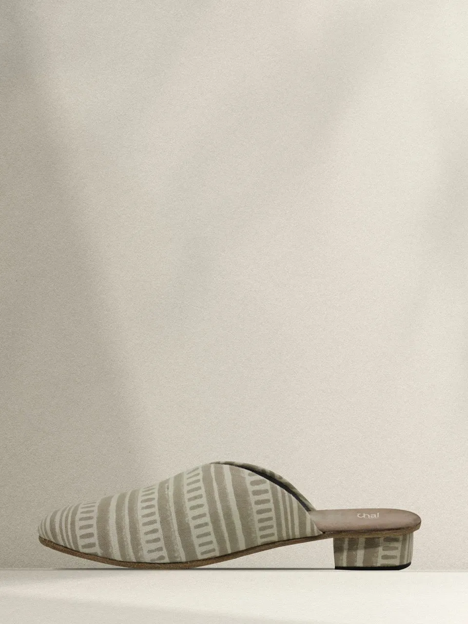 Block Printed Mule (Grey)