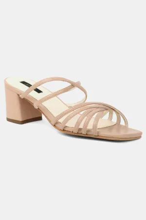 Blush Square Toe Solid Block Heel - ZJillian