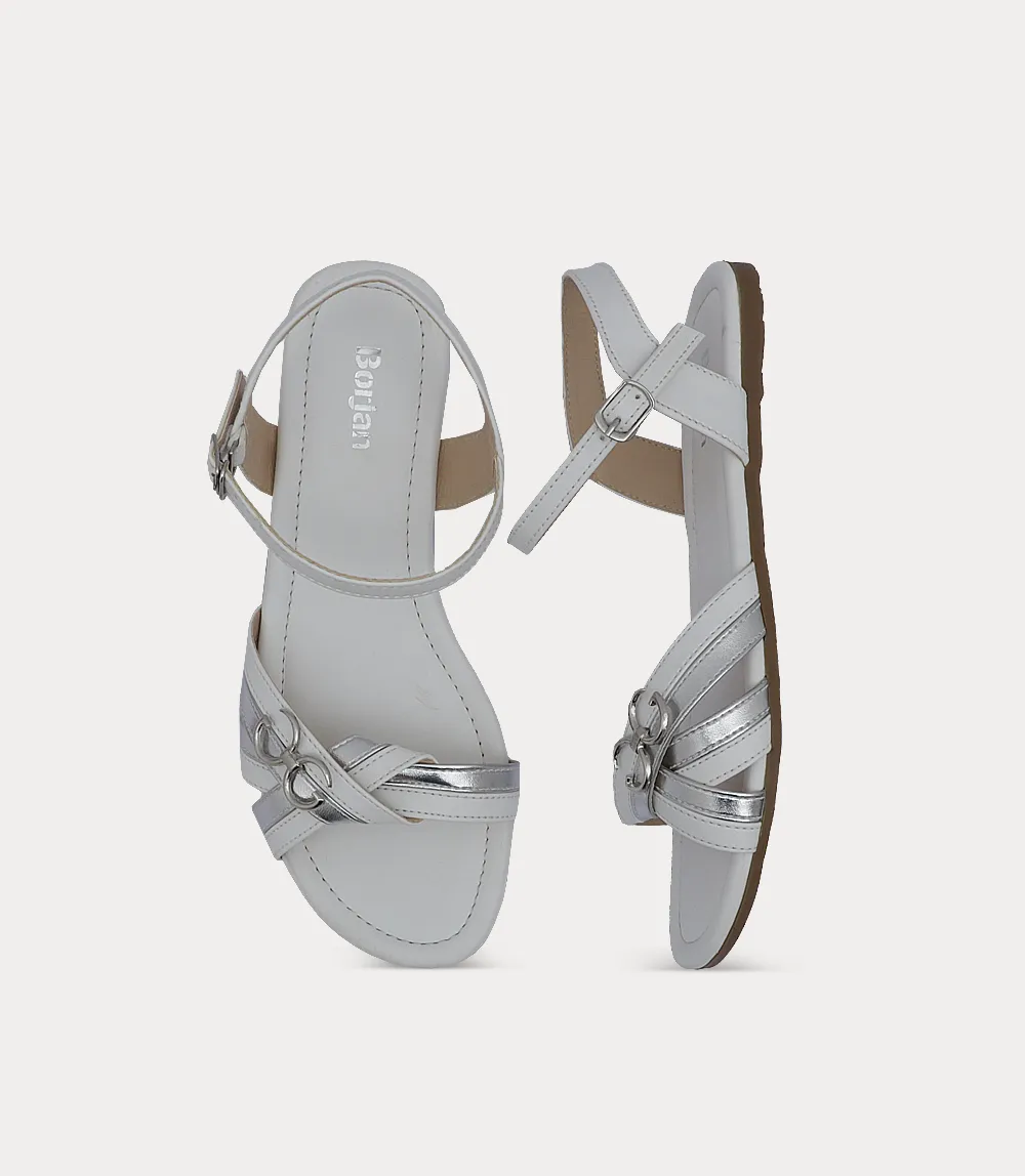 BW10392-WHITE-Women Sandal