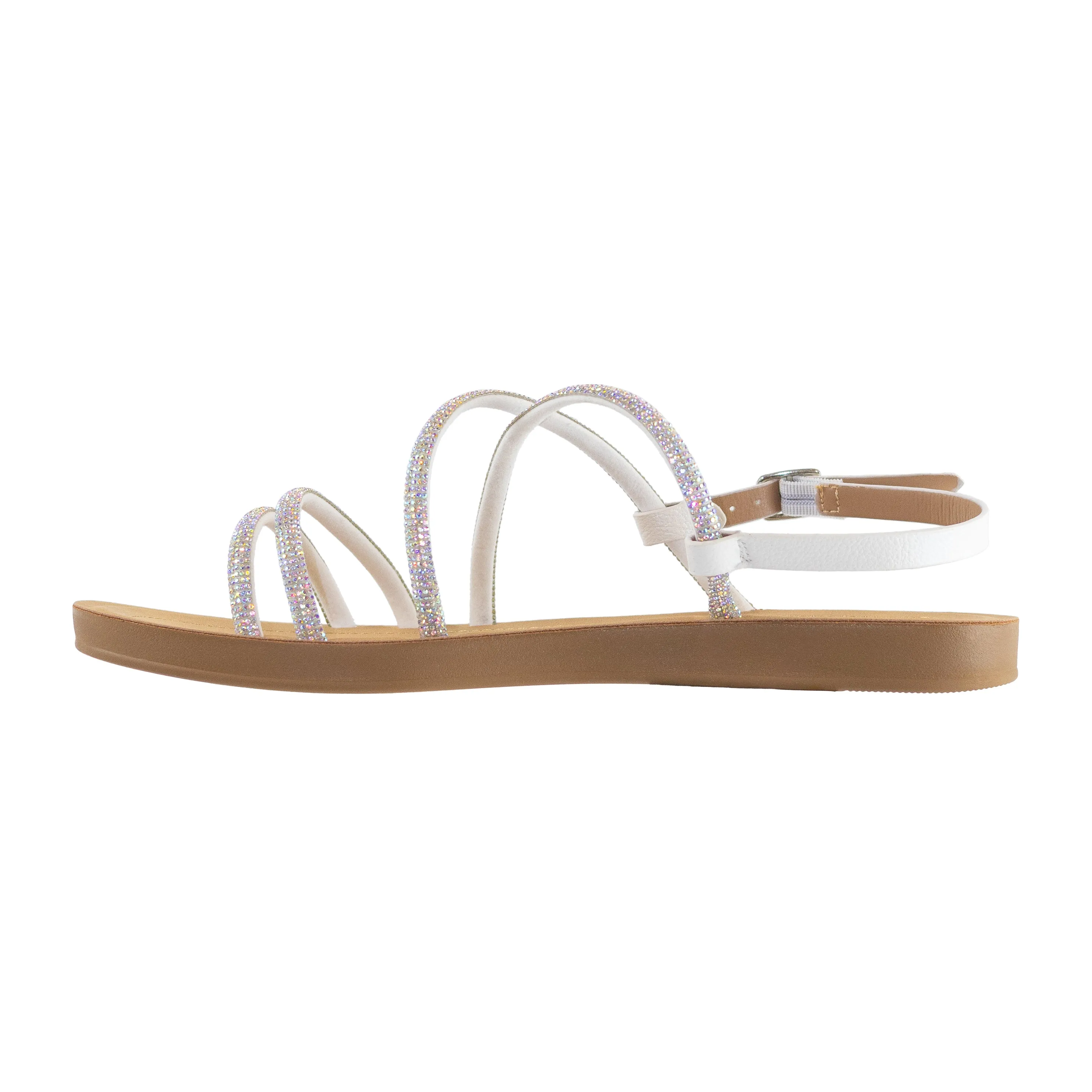 Centaurus - Slingback Sandals with Rhinestone Straps, Padded Insole for Comfort, Stylish & Glamorous for Summer Events