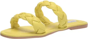 Chic Braid Yellow Flats Dependable Chunky Detail Steve Toe-Straps Persia Madden Double