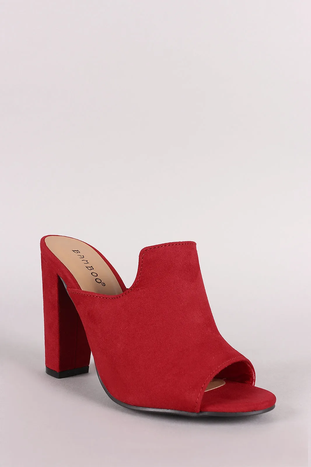 Chunky Mule Happy customers Toe Peep Bamboo Heel Wholesale pricing Suede