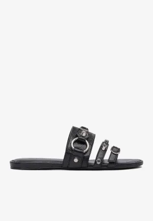 City Flat Mules in Nappa Leather