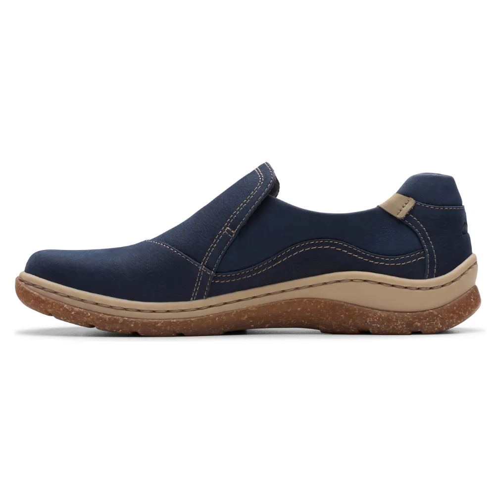 Clarks Orlene Slip Navy Nubuck Shoe (Women's)