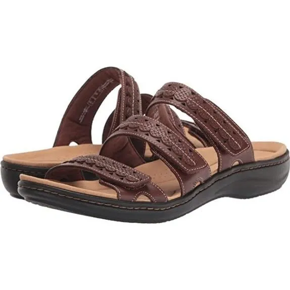 Clarks Women's Laurieann Cove Dark Tan Leather 26166434