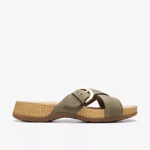 Clarks Women's Reileigh May Green Leather 26178006