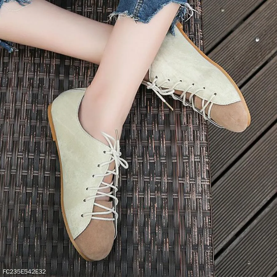Color Block  Flat  Criss Cross  Round Toe  Casual Comfort Flats