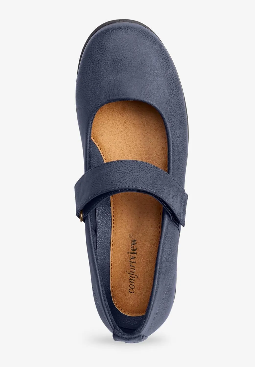 Comfortview Women's Wide Width The Carla Mary Jane Flat