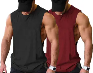 COOFANDY Men Workout Tank Top Gym Bodybuilding Sleeveless Muscle T Shirts Cut Off Shirts