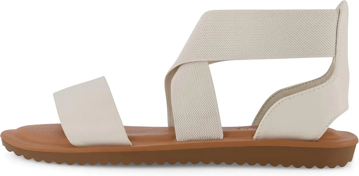 CUSHIONAIRE Women's Chancy stretch gore sandal  Memory Foam and Wide Widths Available