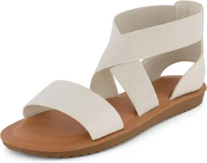 CUSHIONAIRE Women's Chancy stretch gore sandal  Memory Foam and Wide Widths Available