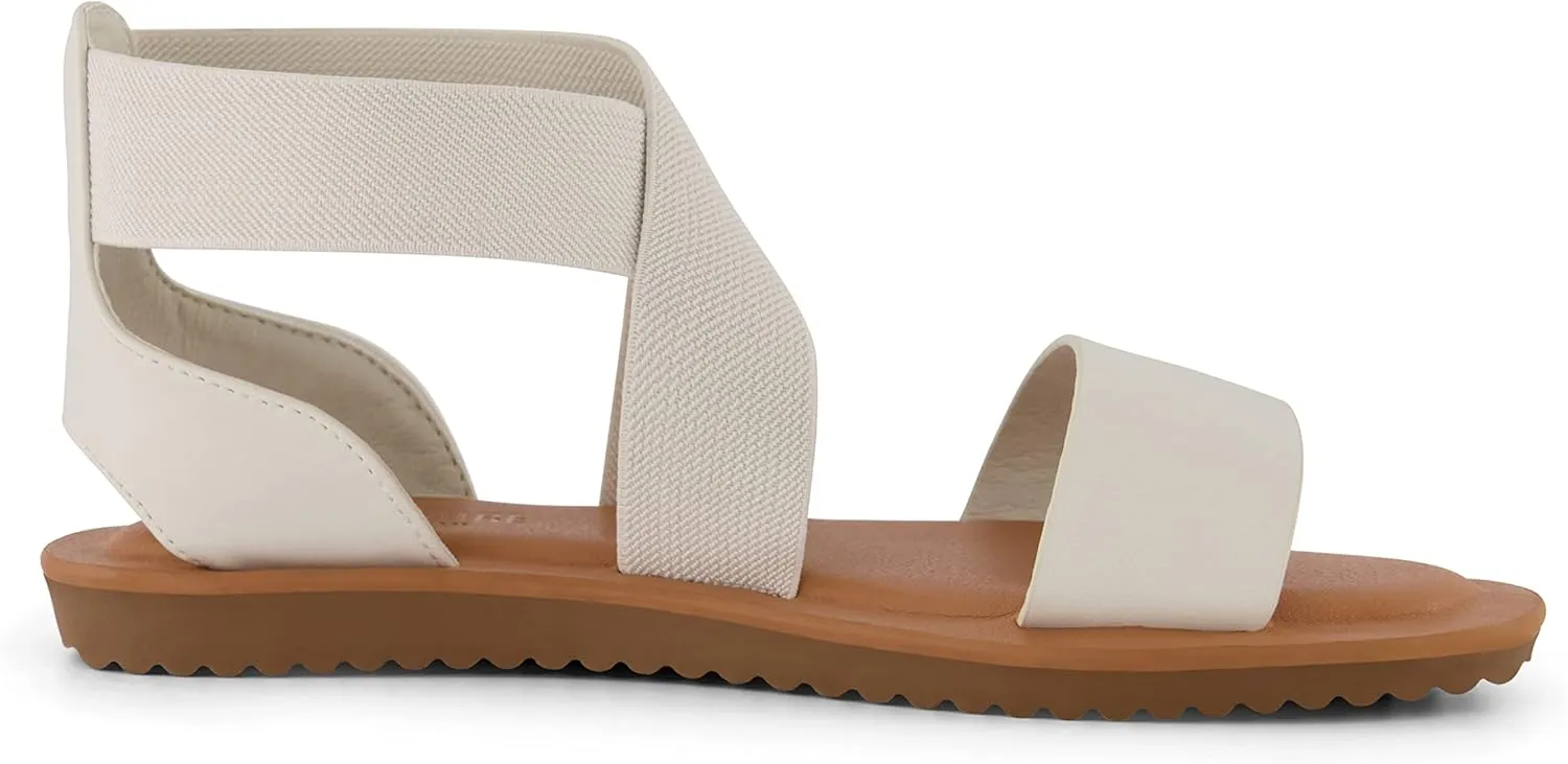 CUSHIONAIRE Women's Chancy stretch gore sandal  Memory Foam and Wide Widths Available