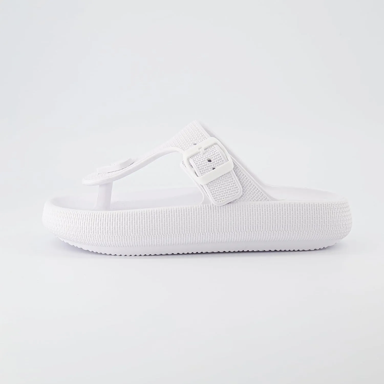CUSHIONAIRE Women's Flo thong recovery cloud pool slide sandal with  Comfort